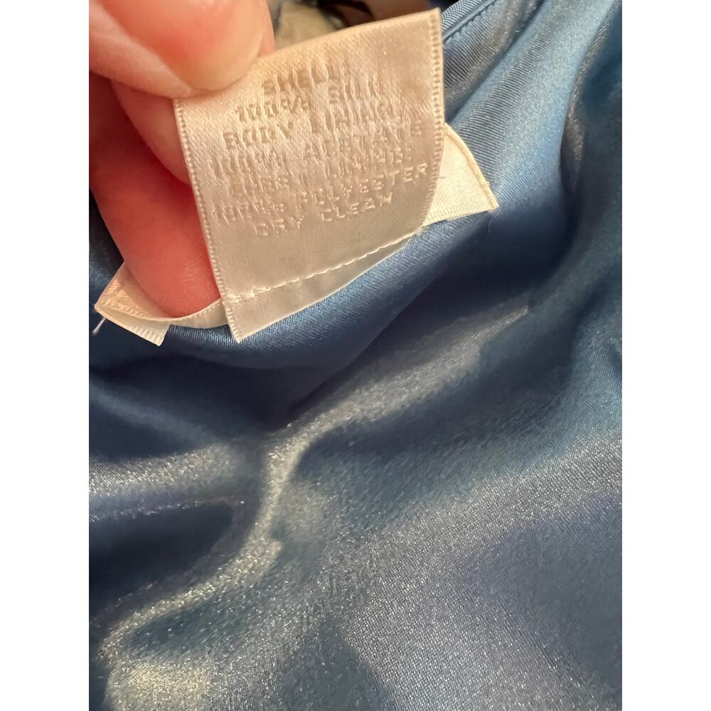 Ann Taylor Silk Strapless Cocktail Dress Slate Blue 6 - Picture 7 of 8